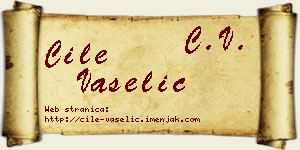 Ćile Vaselić vizit kartica